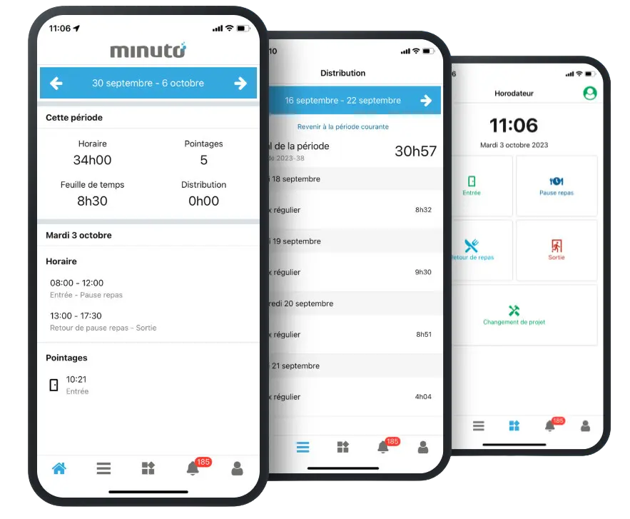 Application mobile temps et présences Minuto